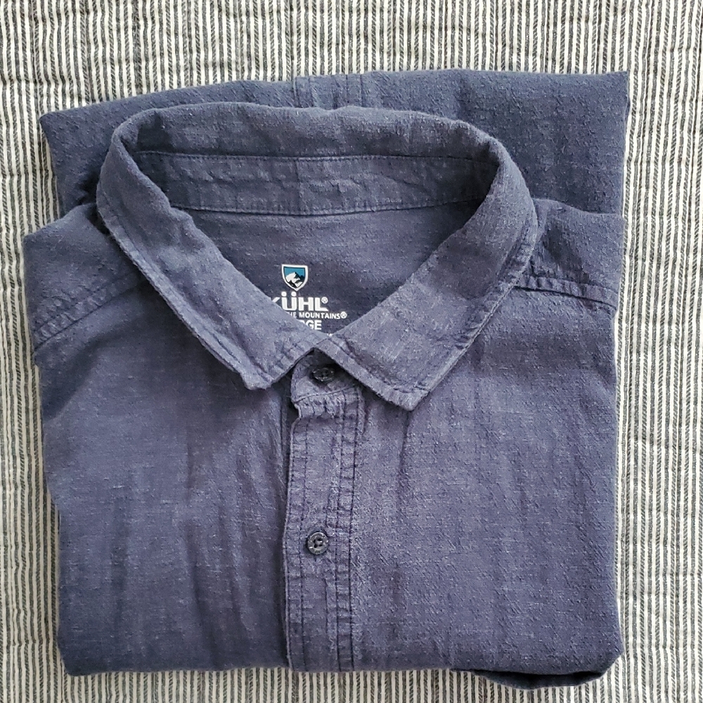 Kühl Men's Short-Sleeve Navy Button-Front Shirt